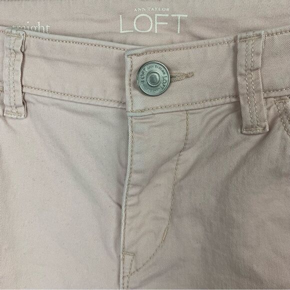 Loft Modern Straight Pink Denim Raw Hem Shorts 8P - Picture 3 of 7